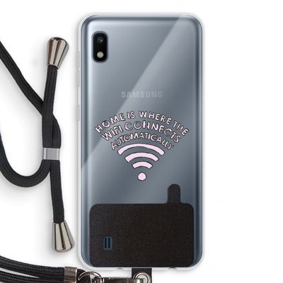 Home Is Where The Wifi Is: Samsung Galaxy A10 Transparant Hoesje met koord