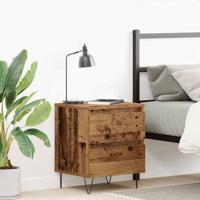 Nachtkastje met lade Oud hout 40 x 35 x 50 cm Bewerkt hout