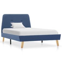 vidaXL Bedframe stof blauw 100x200 cm - thumbnail