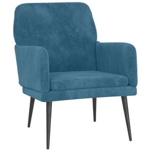 vidaXL Fauteuil 62x79x79 cm fluweel blauw