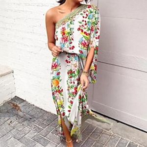 STYLEWORD Zomerjurk voor dames, blote schouders, korte mouwen, maxi-jurk, bloemenprint, elegante lange jurk met zakken, Floral31-298, S STYLEWORD Zomerjurk voor dames, blote schouders, korte mouwen, maxi-jurk, bloemenprint, elegante lange jurk met zakken, Floral31-298, S