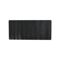 MSV Douche/bad anti-slip mat badkamer - rubber - zwart - 76 x 36 cm - Badmatjes