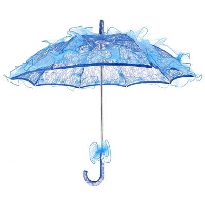 Bruiloft partijen bruids Lace katoen paraplu fotografie Prop Umbrella(Blue) dansen