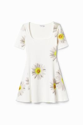 Kortmouwig jurkje met madeliefjes ontworpen door: M. Christian Lacroix - WHITE - XS