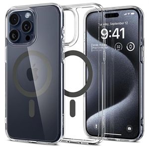 iPhone 15 Pro Max Spigen Ultra Hybrid Mag Hoesje - Grafiet / Doorzichtig