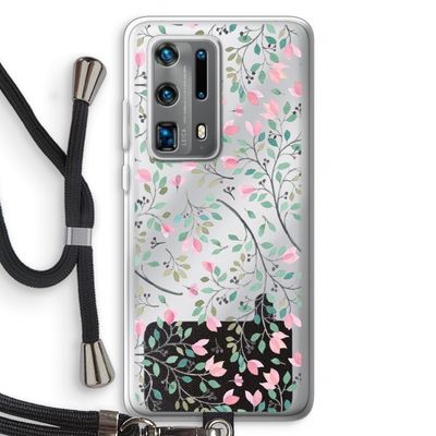 Sierlijke bloemen: Huawei P40 Pro Plus Transparant Hoesje met koord
