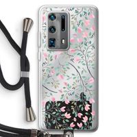 Sierlijke bloemen: Huawei P40 Pro Plus Transparant Hoesje met koord