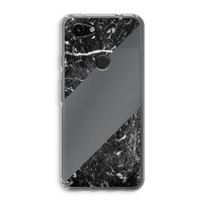 Zwart marmer: Google Pixel 3a Transparant Hoesje