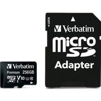 Verbatim microSDXC 256GB Class 10 UHS-I incl Adapter
