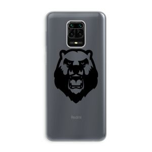 Angry Bear (black): Xiaomi Redmi Note 9 Pro Transparant Hoesje