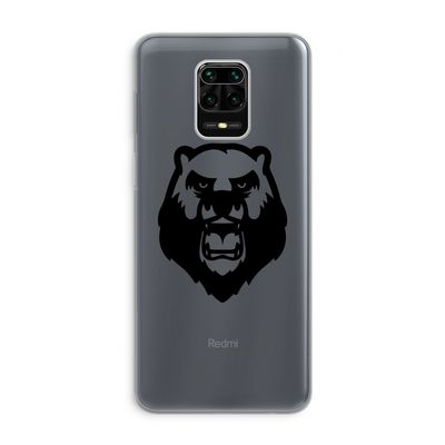 Angry Bear (black): Xiaomi Redmi Note 9 Pro Transparant Hoesje