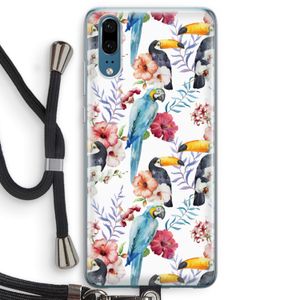 Bloemen tukan: Huawei P20 Transparant Hoesje met koord