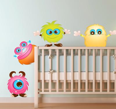 Sticker kind monstertjes vrolijk