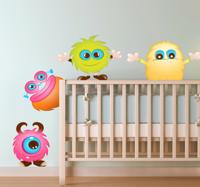 Sticker kind monstertjes vrolijk