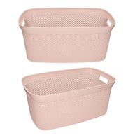 2x Roze wasmanden 35 liter 54 x 34 x 23 cm huishouden