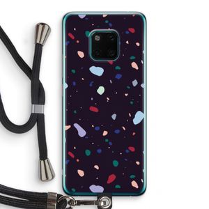 Dark Rounded Terrazzo: Huawei Mate 20 Pro Transparant Hoesje met koord
