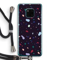 Dark Rounded Terrazzo: Huawei Mate 20 Pro Transparant Hoesje met koord