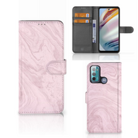 Motorola Moto G60 Bookcase Marble Pink - Origineel Cadeau Vriendin - thumbnail