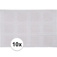 10x Placemats wit geweven/gevlochten 45 x 30 cm - thumbnail