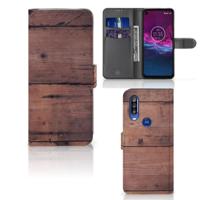 Motorola One Action | Book Style Case | Old Wood
