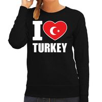 I love Turkey sweater / trui zwart voor dames - thumbnail