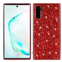 Plating glittery poeder schokbestendig TPU Case voor Galaxy Note 10 (rood)