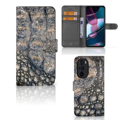Motorola Edge 30 Pro | Telefoonhoesje | Met pasjeshouder | Krokodillenprint