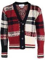 Thom Browne tarten-check pattern cardigan - Rouge