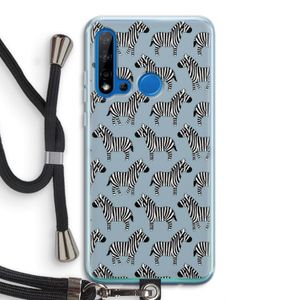 Zebra: Huawei P20 Lite (2019) Transparant Hoesje met koord
