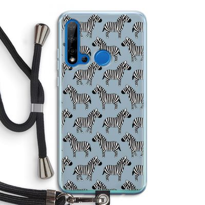 Zebra: Huawei P20 Lite (2019) Transparant Hoesje met koord