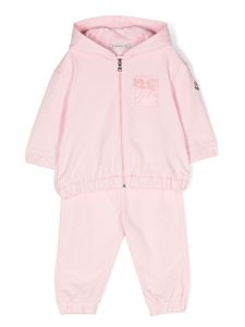 Moncler Enfant survêtement en coton à patch logo - Rose