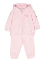 Moncler Enfant survêtement en coton à patch logo - Rose