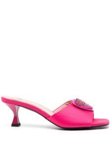 Love Moschino mules satiné 65 mm à bout ouvert - Rose