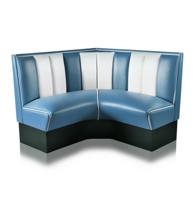 Kwart cirkel Diner Bank 120 cm Blauw