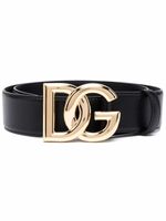 Dolce & Gabbana ceinture en cuir à plaque logo - Noir - thumbnail