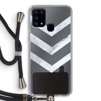 Marmeren pijlen: Samsung Galaxy M31 Transparant Hoesje met koord