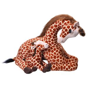 Wild Republic Pluche giraffe - met baby knuffel - gevlekt - 60 cm - speelgoed knuffel