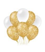 Decoratie ballonnen goud/wit - 25
