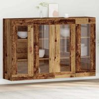Wandkasten 2 pcs Oud Hout 69,5 x 34 x 90 cm Bewerkt hout