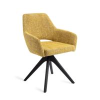 Jesper Home Eetkamerstoel 'Yanai' Revolve Oak Black, kleur Lemon Lines