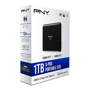 PNY EliteX-PRO 1 TB Externe SSD harde schijf USB-C USB 3.2 (Gen 2x2) Zwart PSD0CS2260-1TB-RB