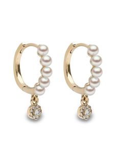 Yoko London boucles d'oreilles Eclipse en or 18ct serties de perles d'Akoya et de diamants