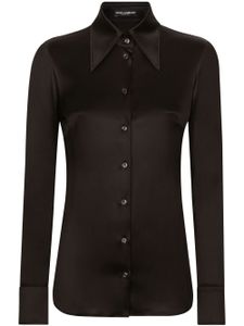 Dolce & Gabbana long-sleeve silk shirt - Noir