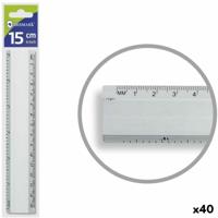 Liniaal Bismark Zilverkleurig Aluminium 15 cm (40 Stuks) Liniaal Bismark Zilverkleurig Aluminium 15 cm (40 Stuks)