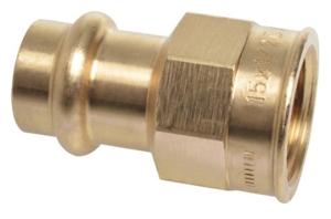 Kirchhoff Overgangsdop van rood messing, blank, 22 mm x 1"IT, 1 socket, (P4270g) - 988624655
