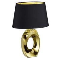 Trio Design tafellamp Taba goud met zwarte lampenkap R50511079