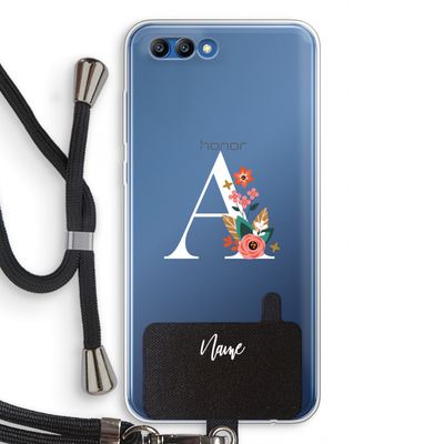 Pink Bouquet: Honor 10 Transparant Hoesje met koord