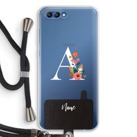 Pink Bouquet: Honor 10 Transparant Hoesje met koord