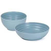 Plasticforte onbreekbaar servies kommetjes - blauw - kunststof - 13 x 7 cm en 19 x 5 cm
