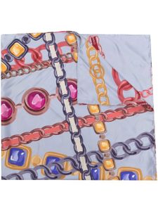 CHANEL Pre-Owned foulard imprimé en soie - Bleu